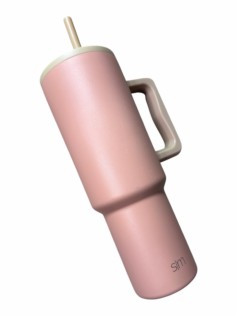 Pink Insulated Tumbler with Handle and Straw 40oz